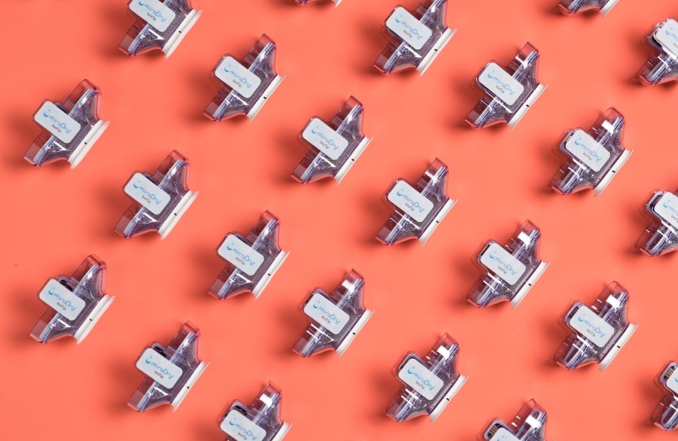 An organized array of miraDry biotips