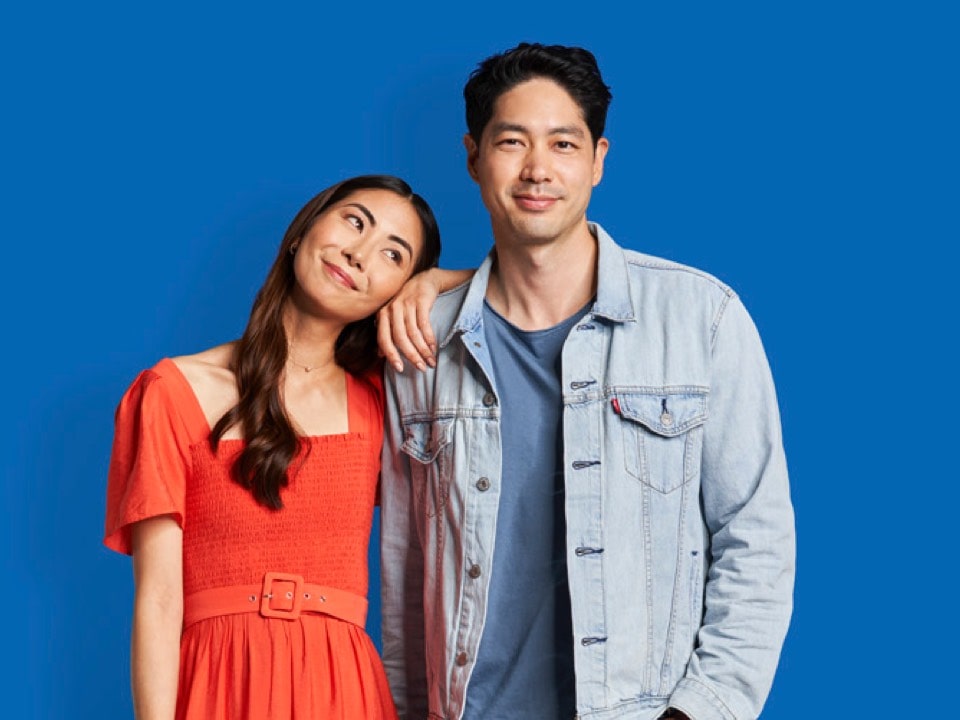 Smiling man and woman